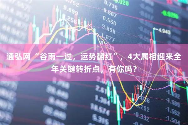 通弘网 “谷雨一过，运势翻红”，4大属相迎来全年关键转折点，有你吗？